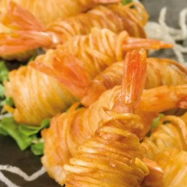 langostinos con hilo de patata （6u）